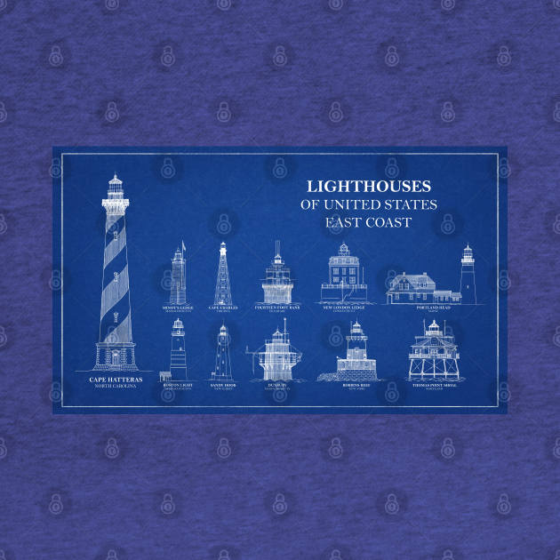 Lighthouses of United States of America - East Coast - A by SPJE Illustration Photography